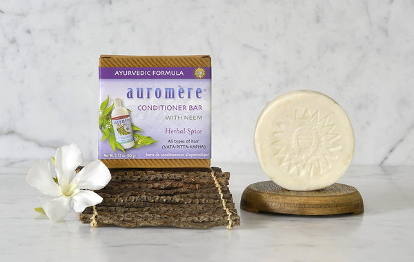 Auromere Ayurvedic Conditioner Bar for All Hair Types Ã¢ÂÂ Vegan, Non-Gmo, Deep Moisturizing, Nourishing Herbal Formula with Neem, Zero Waste,