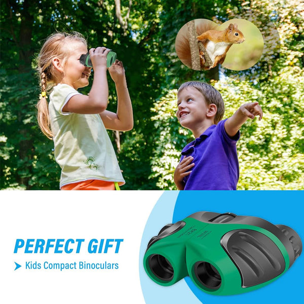 Easter Gifts for 3-12 Years Old Boys, VNVDFLM Compact 8x21 Shock Proof Green Binoculars for Bird Watching Kids Telescope for Teens Toys for 5-10