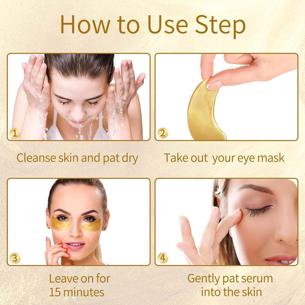 Under Eye Patches, 40 Pairs Eye Mask for Dark Circles, Puffy Eyes, Undereye Bags,Wrinkles,Eye Mask Patches with 24K Gold, Hyaluronic Acid,Rose &