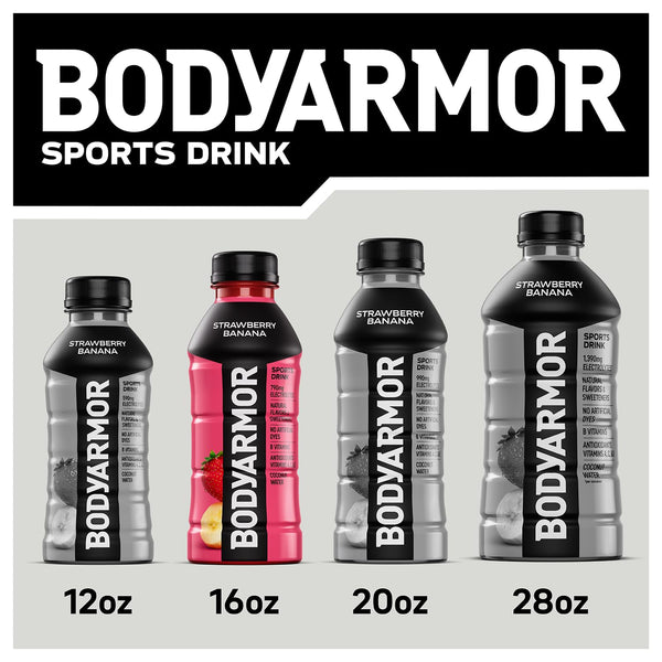 BODYARMOR Sports Drink, Pineapple Coconut, Electrolyte Drink Hydration, 16 Fl Oz Bottles (12 Pack), Flavored Coconut Water with B Vitamins &