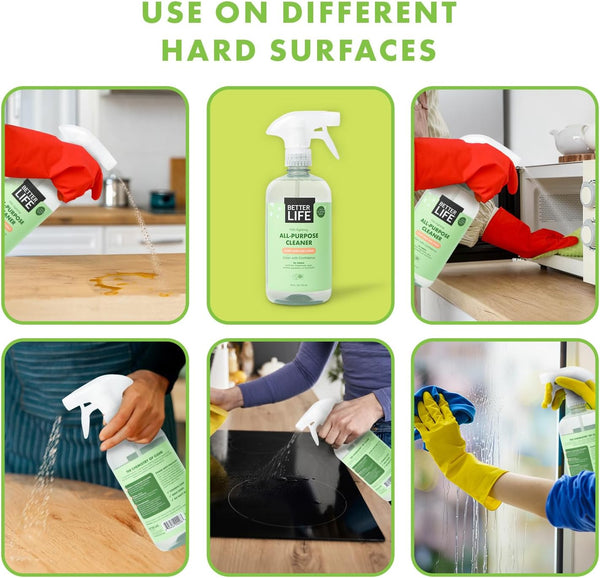 Better Life All Purpose Cleaner - Plant Based Home and Kitchen Cleaning Spray for Glass, Countertops, Appliances, Upholstery & More -