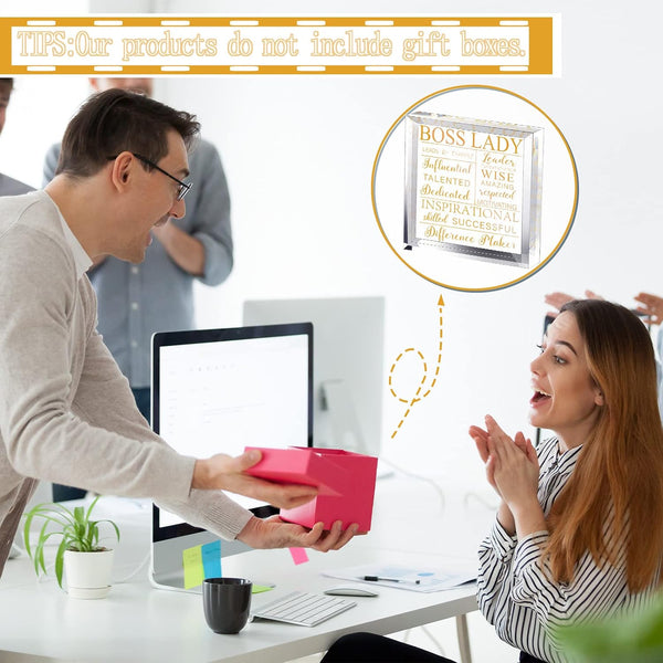 Yalikop Boss Lady Gifts for Women Desk Decor Sign,Classic Style,Gold Gold Classic Style