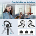 Bluetooth Headset, Wireless Bluetooth Earpiece V5.0 Hands-Free Earphones with Built-in Mic for Driving/Business/Office, Compatible with iPhone and
