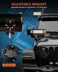 Light Bar,Ledmircy 7 Inch LED Light Bar Kit with round Toggle Switch Wiring Harness 2 Lead White LED Pod Lights Triple Rows Spot Flood Combo Beam