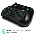 MoKo Green Backlight Keyboard for Xbox One Controller, Black | Wireless Chatpad with Headset & Audio Jack, Accessories fits Xbox One/One S/