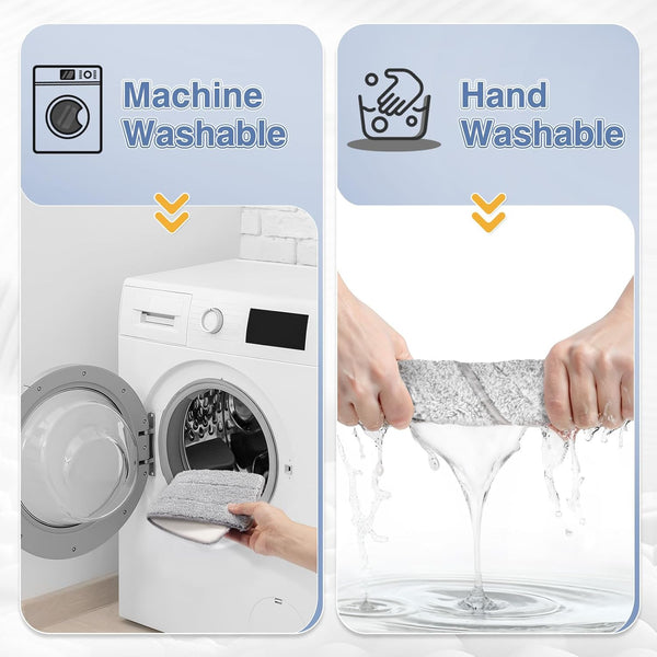 Flat Mop Pads Compatible with Joymoop Mop and Bucket Set with Wringer, Washable & Reusable Microfiber Mop Head Refills for Oshang Bosheng Mop -