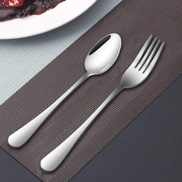 Set of 12, Stainless Steel Dinner Forks and Spoons, Findtop Heavy-Duty Forks (8 Inch) and Spoons (7 Inch) Cutlery Set