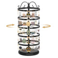 MODOWEY Rotating Earring Holder Organizer Stand, 5 Tier Metal Tree Display for Women Vendors, 220 Holes Adjustable Jewelry rack for Stud Hoop