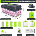 MealHelper 12-in-1 Vegetable Chopper, 7 Blade Veggie Chopper, Practical Food Chopper with Container, Cheese Grater, Home Essentials & Kitchen