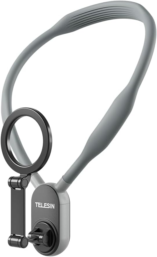 TELESIN Magnetic Neck Mount for Phones, Neck Cell Phone Holder Pov/Vlog Selfie Mount Hand Free Phone Neck Holder Chest Stand Strap Video Recording