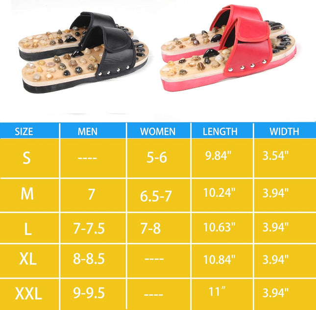 Reflexology Foot Massager Slipper Acupuncture Massage Sandals with Natural Stone