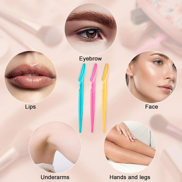 HFATMOS Eyebrow Razor, Face Razors for Women Men Multipurpose Exfoliating Face Shaver Facial Hair Removal Tools Eyebrow Trimmer with Protective
