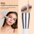 DUcare Foundation Contour Blush Conceal Brush Set, 3PCS Angled Synthetic Kabuki Brush for Blending Setting Buffing with Liquid, Cream and Powder
