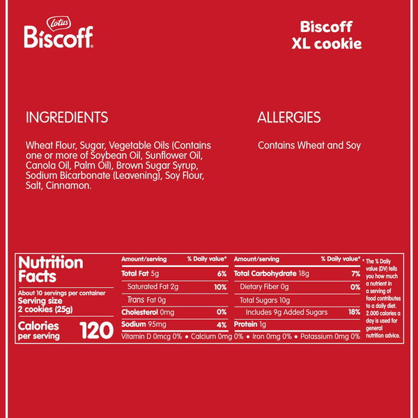 Lotus Biscoff Cookies, Caramelized Biscuit Cookie Snack, Dispenser Box (20 sleeves of 2 extra large cookies) Vegan, 0.9 Ounce (Pack of 20) 20 Count