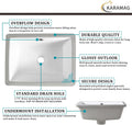 16 Inch Undermount Bathroom Sink Small Rectangle Undermount Sink White Ceramic Under Counter Bathroom Sinks with Overflow (15.70"x11.69")