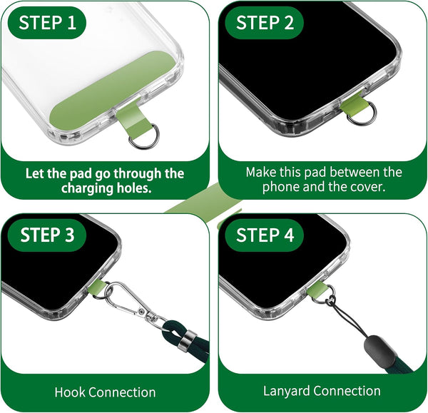 CACOE Phone Lanyard 2 Pack-1× Adjustable Neck Strap,1× Wrist Strap,2× Pads,Universal Crossbody Cell Phone Lanyards,Multifuctional Phone Lanyards