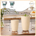 Wrova Wheat Straw Cups 6 PCS Good Alternative to Plastic Reusable Cups 12 oz Unbreakable Drinking Cup Reusable Dishwasher Safe Water Plastic
