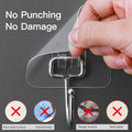 Large Hooks for Hanging Heavy-Duty 44Ib(Max) 10 Packs, Wall Hangers without Nails Self-Adhesive Traceless Clear and Removable, Waterproof and
