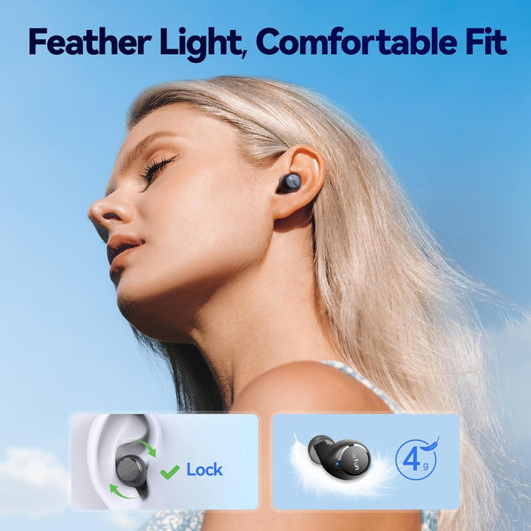 Earfun Free 2S Wireless Earbuds, [Upgraded Version] Bluetooth Earbuds with Deep Bass, 4 Mics for Clear Call, Customizable EQ App, IPX7 Waterproof