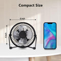 Zuvas Desk Fan Quiet Small USB Fan, Portable 4 inch Metal Fan, 2 Speed | USB Powered Electric Fan, 360° Rotation, Quiet Operation, Mechanical