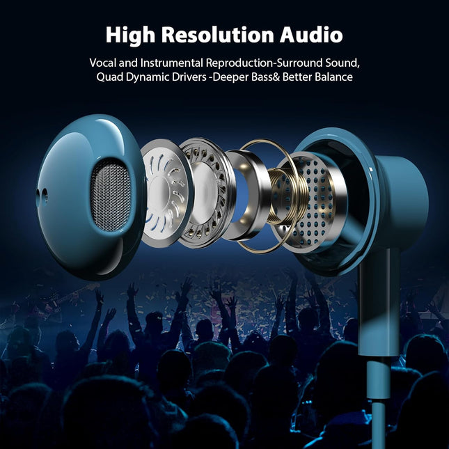 USB C Headphones with Microphone for iPhone 17 Pro Max 17e 16e 16 15 Plus,Type-C Headphones for Google Pixel 10a Wired E