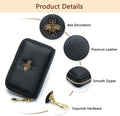 imeetu RFID Credit Card Holder, Small Leather Zipper Card Case Wallet for Women Lite Lite - Brown