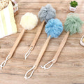Loofah Back Scrubber, Wooden Handle Bath Sponge Lufa Shower Brush, Soft Nylon Mesh Back Cleaner Washer, Body Brush for Women Kids Bathroom Shower