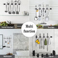 Acemining 5 Racks and 4 Hooks Mop and Broom Holder Wall Mount, Broom Organizer Storage Tool Racks Stainless Steel Heavy Duty Hooks Self Adhesive