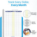 Adams Monthly Bookkeeping Record Book - 8.5" x 11" Spiral Bound 4 Column Ledger 128 Pages - Undated Accounting Ledger Book for Small Business,
