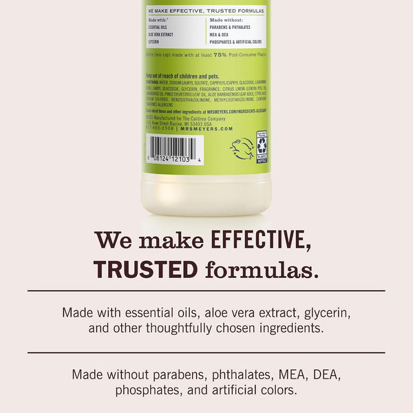 Mrs. Meyer's Clean Day, Liquid Dish Soap, Lemon Verbena, 16 Fl Oz, 3 Count 16 Fl Oz (Pack of 3) Lemon Verbena