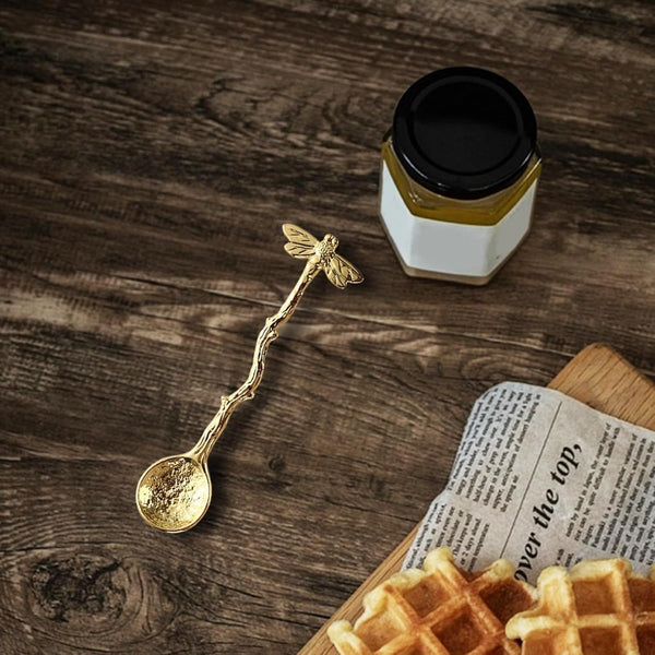 Retro Dragonfly Spoon Coffee,Teaspoon Stainless Steel Tableware Creative Sugar,Tea Spoon Stir Bar, Dessert, Cake, Long Handle Spoons Kitchen