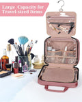 BALULHG Brown Toiletry Bag, Makeup Organizer, Travel Bag For Women Mens Toiletries, Waterproof with Hanging Hook, Large Capacity Brown Large