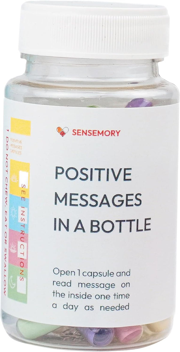 Sensemory 60 Pcs Positive Affirmation Cards Jar, Funny Emotional Support Gift for Teen Girls, Gifts for People with Depression, Motivational