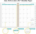2026-2027 Appointment Book - 2026-2027 Daily Hourly Planner from July 2026 - June 2027,12 Monthly Tabs, Inner Pocket, 6.4" x 8.5", Black Flower