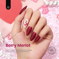 beetles Burgundy Gel Polish Set - Berry Merlot 6 Colors Plum Gel Polish, Cherry Mocha Red Glitter Dark Purple Wine Nails Color, U V LED Soak Off
