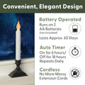 612 Vermont Battery Operated LED Window Candles with Flickering Amber Flame, Automatic Timer, 9.75 Inches Tall, VT-1206A (Pack of 4, Antique Bronze)