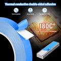Thermal Adhesive Tape, 25m x 10mm x 0.20mm Double Side Thermal Tapes Cooling Heatsink Pad Apply to LED, IGBT IC Chip Computer CPU GPU Modules MOS