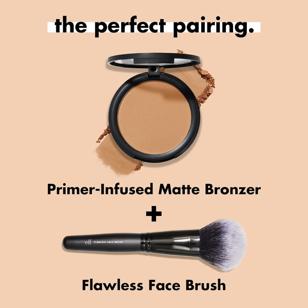 e.l.f. Primer-infused Bronzer, Long-Wear, Matte, Bold, Lightweight, Blends Easily, Contours Cheeks, Forever Sun Kissed, All-Day Wear, 0.35 Oz