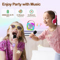 ShinePick Kids Karaoke Machine with 2 Wireless Microphones Portable Bluetooth Mini Karaoke Machine Speaker Kids Toys Christmas Birthday Gift for 3