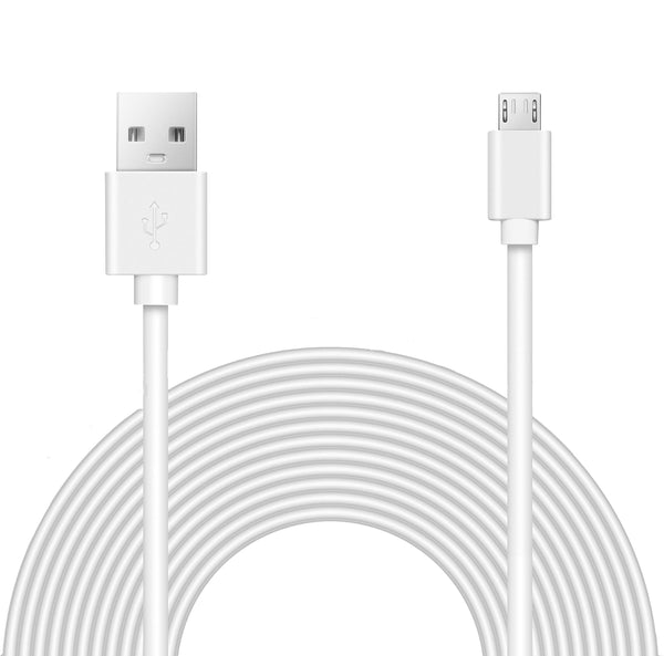 Benair 15 Feet Power Extension Cable Compatible with Wyze Cam v3 Indoor Outdoor, Blink, Echo, and More - White
