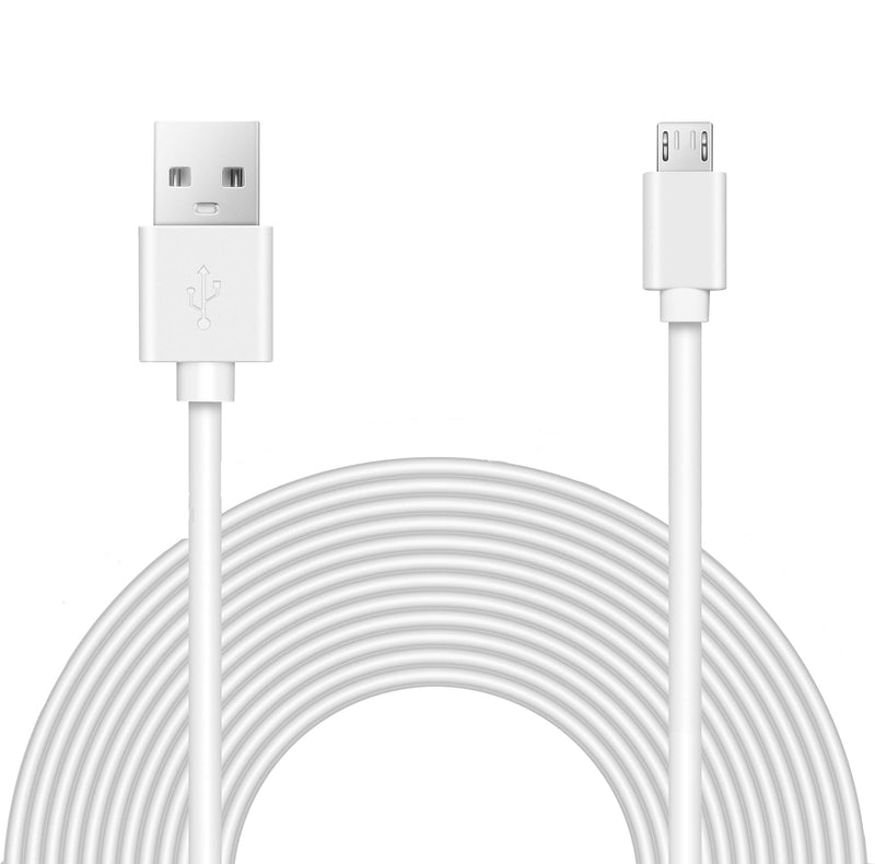 Benair 15 Feet Power Extension Cable Compatible with Wyze Cam v3 Indoor Outdoor, Blink, Echo, and More - White