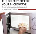IMPRESA Microwave Glass Plate Replacement - 9.6-Inch Clear Tempered Glass Microwave Tray with 3-Part Coupler & Centerpiece - Compatible with LG,