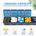 2-Pack Weekly Large Pill Organizer, Pill Container 7 Day Pill Box | Big Compartments Pill Case AM PM,14 Day XL Daily Medicine Organizer Dispenser
