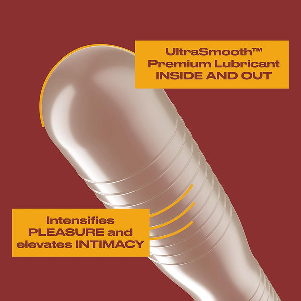 Trojan Ultra Ribbed Ecstasy Lubricated Condoms, 26 Count 26 Count (Pack of 1) Ultra Ribbed Ecstasy