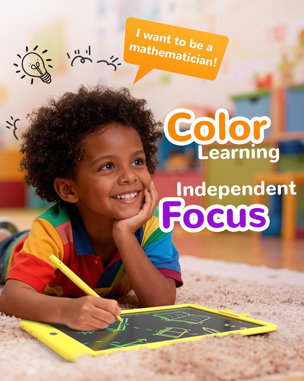 KOKODI LCD Writing Tablet, 10 Inch Colorful Toddler Doodle Board Drawing Tablet, Erasable Reusable Electronic Drawing Pads, Educational and