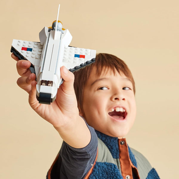 LEGO Creator 3 in 1 Space Shuttle Toys - Space Toys Building Set for Boys & Girls, Ages 6+ - Option to Build 2 Spaceships or Astronaut -