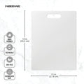 FARBERWARE Large Cutting Board, Dishwasher- Safe Plastic Chopping Board for Kitchen with Easy Grip Handle, 11in by 14in, White 11"L x 14"W Cutting