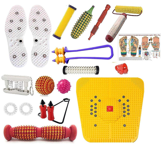 Acupressure Massager & Sujok Therapy Tools Combo Kit for Stress and Pain Relief (Natural Care) with Bio-Magnetic Power F