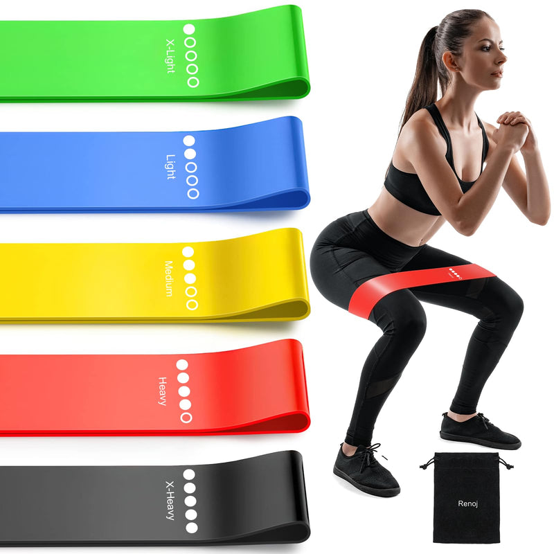 Resistance Bands for Working Out, Elastic Exercice Loop Bands for Physical Therapy, Yoga Starter Set of Stretch Bands for Booty Legs, Pilates
