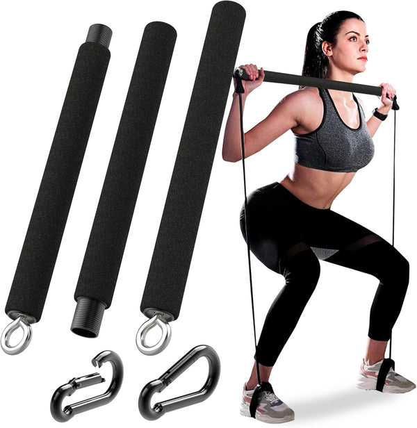 Steel Resistance Bar - Portable Dual Cable Machine Bar - Adjustable 38" to 26